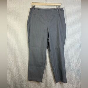 Dalia Grey/White Pinstripe Cropped Pull On Pants. Size 14W.